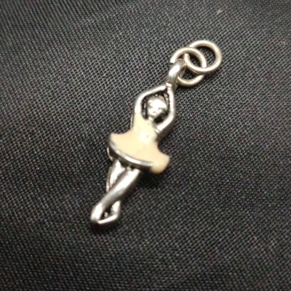 Sterling Silver Pink Ballerina Charm
